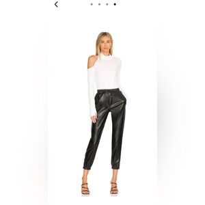 Paige faux leather joggers